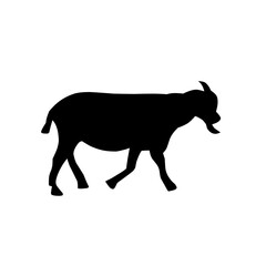 vector illustration of goat silhouettee