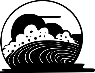 Fototapeta premium tsunami waves icon