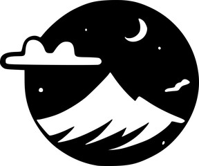 mountain and night icon