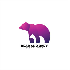 bear gradient design logo illustration