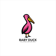 baby duck design logo illustration