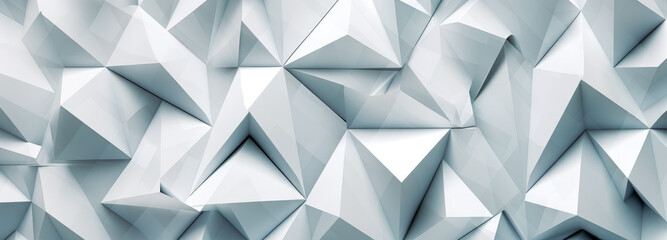 Geometric white background, monochromatic abstract white textured triangular background. Generative Ai Illustration.
