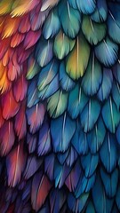 Fototapeta premium rainbow feather texture wallpaper 