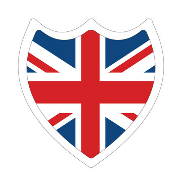United Kingdom flag shape. Flag of UK in design shape 