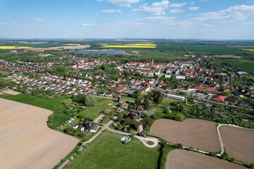 Obraz premium Stadt Woldegk vom Mühlenberg 2023