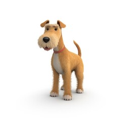 Lakeland Terrier dog illustration cartoon 3d isolated on white. Generative AI