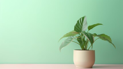 An image of plant indoor illustration for background presentation template. Ai generative 