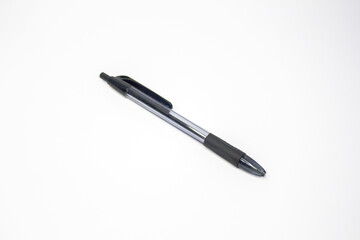Ballpoint pen with a clicker for office or school isolated on white background