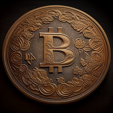 3D bitcoin coin model finance currency criptocoin coin ai generated ia generative 