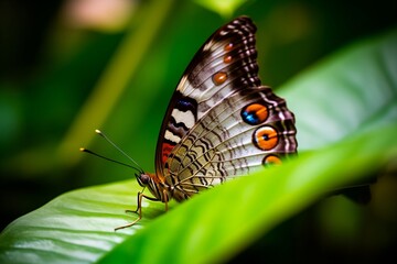 Obraz na płótnie Canvas butterfly resting on a leaf