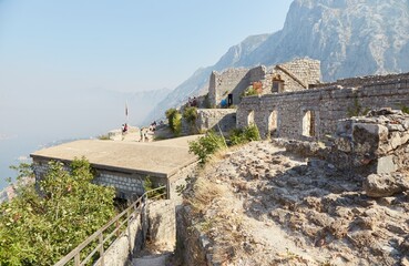Fototapeta na wymiar The view from Kotor Fortress in Kotor, Montenegro