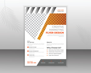 Corporate Flyer Design Template For Your Business With Abstract Shapes