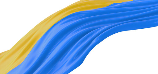 Flag in Motion: Dynamic 3D Ukraine Illustration for Graphic Design