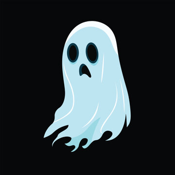 Scared ghost character vector illustration ghost flat style vector image
