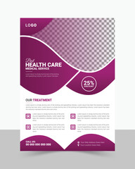Modern Hospital, Medical, Healthcare, Flyer Template Design Layout.
