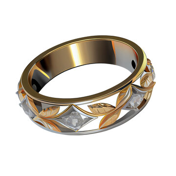 Finger ring made with gold and diamond Ai generated image