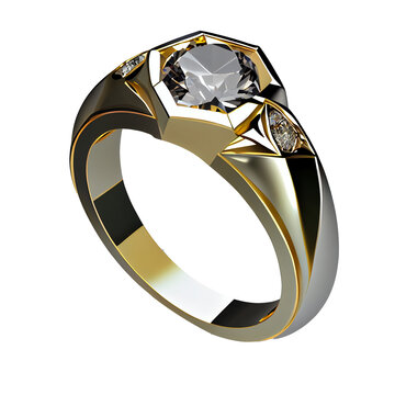 Finger ring made with gold and diamond Ai generated image