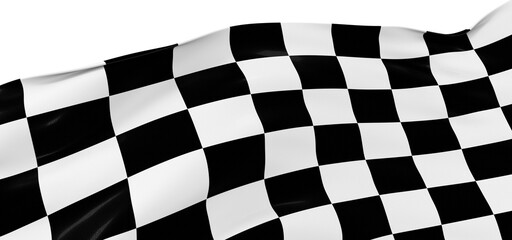  Image of motor racing black and white checkered finish flag waving