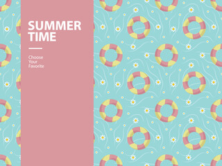 Fototapeta premium summer sale vacation element party vector holiday tropical blue poster beach season icon seamless