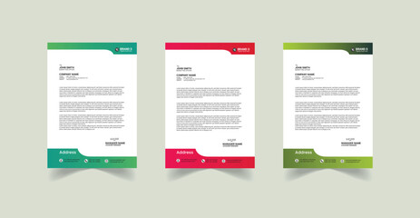Modern corporate type minimalistic  letterhead design template