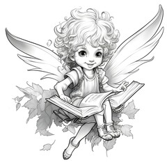 children's coloring book with a little fairy 
