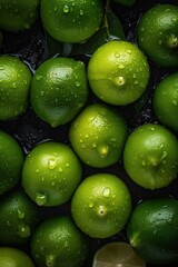 Fresh Lime seamless background, adorned with glistening droplets of water