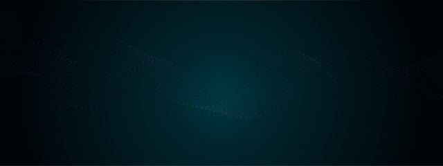 Abstract technology and science flowing wave blue lines with dots background. Abstract wavy sound lines background. Design used for technology, science, banner, template, wallpaper, business and many 