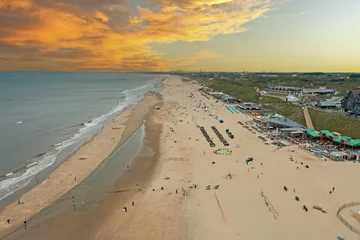 Foto op Aluminium Aerial from the beach at Bloemendaal aan Zee in the Netherlands at sunset © Nataraj