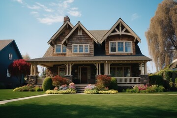 craftsman home. generated by AI Generative AI