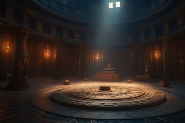 Obraz premium Light falls on an empty stage, a dark room. 