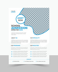 Modern Kids Education School Admission Flyer Template Design Layout.