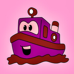 illustration of a cartoon boat