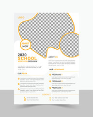 Modern Kids Education School Admission Flyer Template Design Layout.