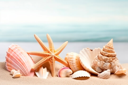 Estrella y conchas de mar
