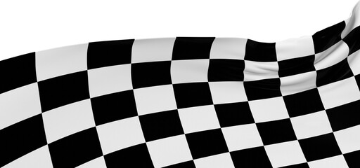 Checkered Racing flag isolated on white.