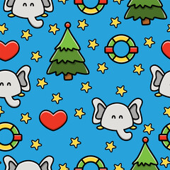 Elephant animal cartoon pattern illustration design