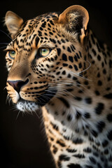 Fototapeta na wymiar close up portrait of a jaguar (Generative AI)