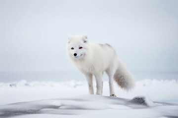 Obraz na płótnie Canvas Arctic fox in the snow (Generative AI)