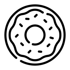 Donut Simple Line Icon Symbol Logo