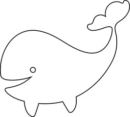 Whale line drawing for decoration.