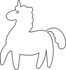 Unicorn line drawing for decoration.