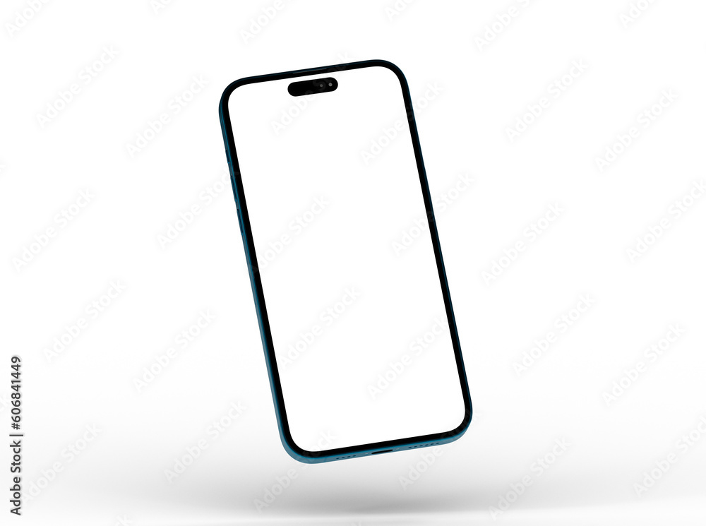 Poster mockup - smartphone frame less blank screen. mockup generic device. 3d