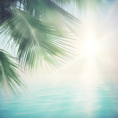 Fototapeta na wymiar a palm tree in the beach background AI Generated
