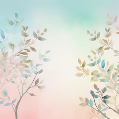 a wallpaper design made with pink blue green leaves AI Generated