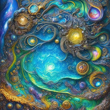 realistic render generative ai colorful background
