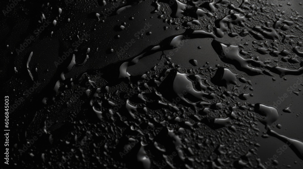 Poster black background with water drop texture. generative ai aig21.