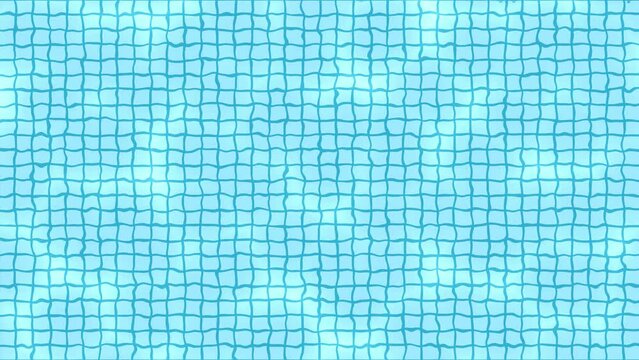 Top view of the pool animation. Blue water and tiles.
