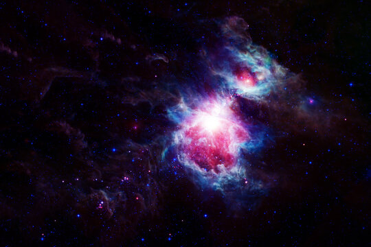 Bright space nebula. Elements of this image furnishing NASA.