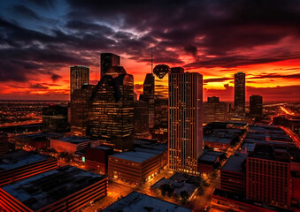 Fototapeta premium houston at dusk by alfred spitzer