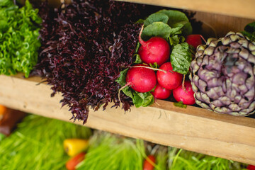 radishes on display
